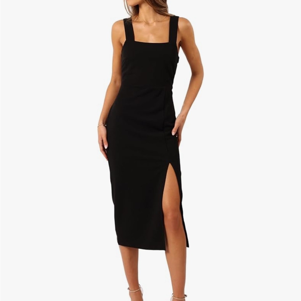 Petal & Pup Classic Black Midi Dress